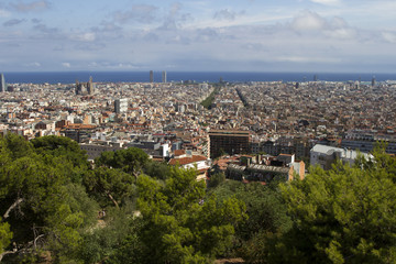 Skyline of Barcelona from Park Güell