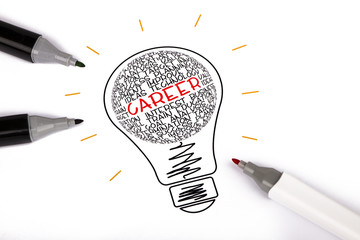 career concept in light bulb