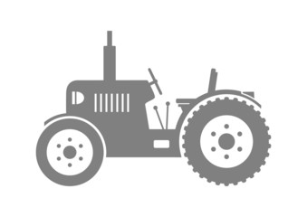 Grey tractor icon on white background