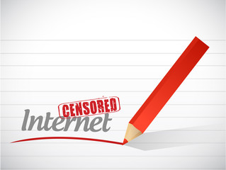 internet censored sign message illustration