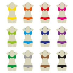 Bikini Set Sommer Vektor Icon Button