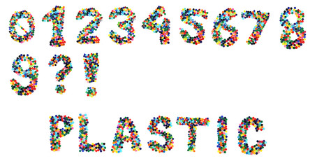 numbers from plastic caps