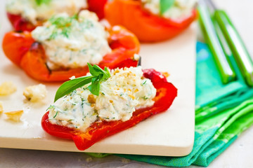 baked pepperwith goat cheese