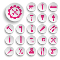 Building and tools icons vector collection