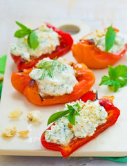 baked pepperwith goat cheese