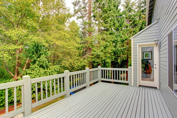 Walkout deck overlooking green belt