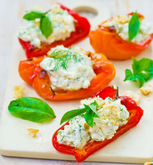 baked pepperwith goat cheese