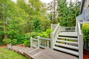 Walkout deck overlooking green belt