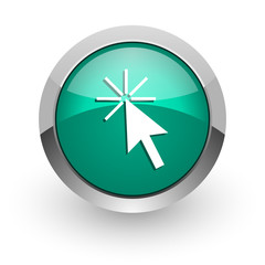 click here green glossy web icon