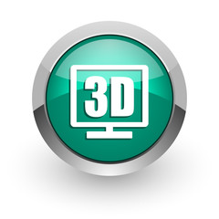 3d display green glossy web icon