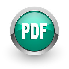 pdf green glossy web icon