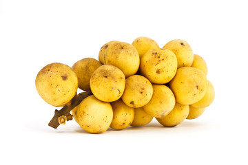 Longkong fruit, Lansium parasiticum on white background