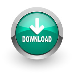 download green glossy web icon