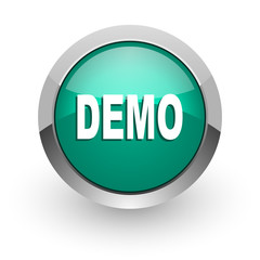 demo green glossy web icon