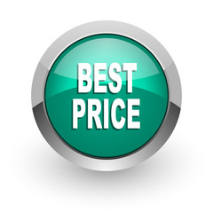 best price green glossy web icon