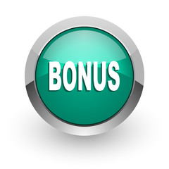 bonus green glossy web icon