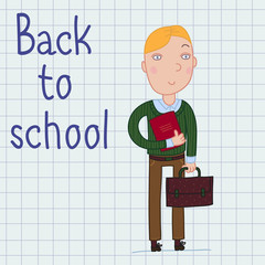 Schoolboy with blush on the cheeks