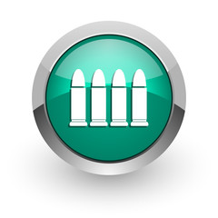 ammunition green glossy web icon