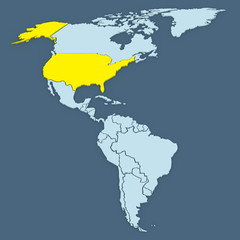 Obraz premium Map of worlds. USA.