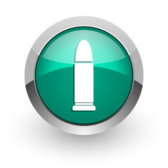 ammunition green glossy web icon