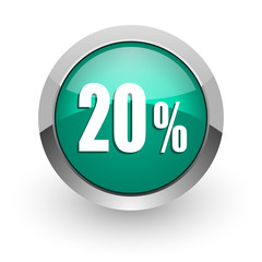 20 percent green glossy web icon