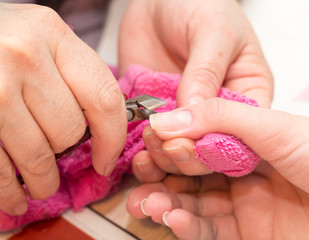 manicure in salon