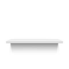 White realistic shelf isolated on white background