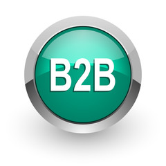 b2b green glossy web icon