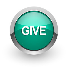 give green glossy web icon