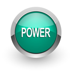 power green glossy web icon