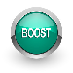 boost green glossy web icon