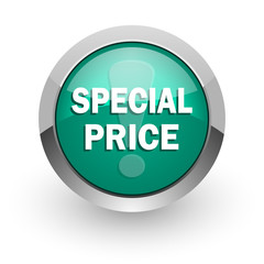 special price green glossy web icon