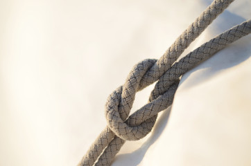 Fototapeta premium Reef knot or square knot, it was used for reefing sails