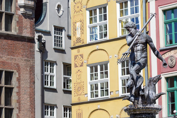 Poland-Gdansk.Famous Neptune fountain at Dlugi Targ square © Curioso.Photography