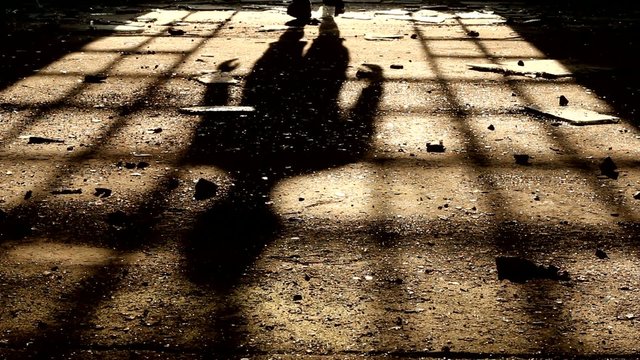 shadow of a man walking