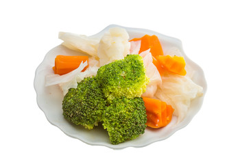 Boiled cabbage and broccoli