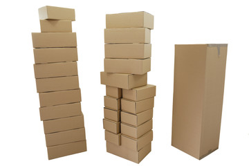 Drei Kartonstapel