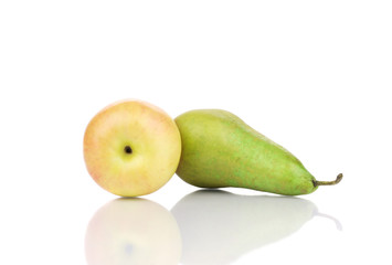 Beautiful ripe pear and apple.