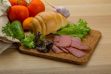 Salami sausages