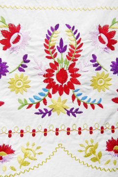 embroidered fabric texture in old style