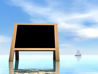 Summer blackboard - 3D render