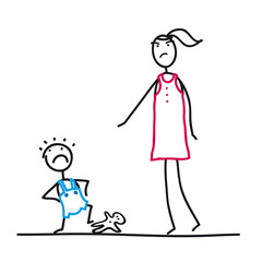 Trotzphase - Mutter und trotzendes Kleinkind im Konflikt, Erziehung, Bindung von Mutter und Kind, Entwicklungsphasen eines Kindes durchleben und damit umgehen