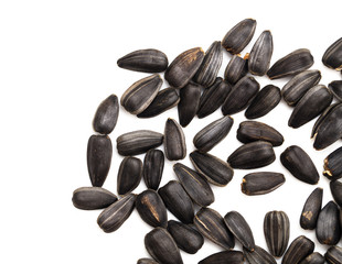 black seeds on a white background