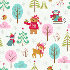 Cute Christmas forest pattern