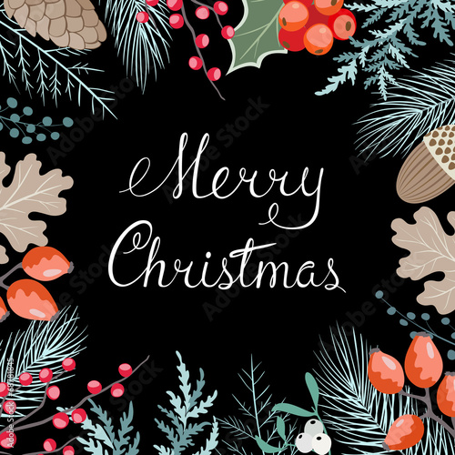 “Christmas floral card” Stock image and royalty-free vector files on