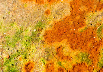 rusty metal under water