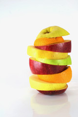Fototapeta na wymiar some slices of different fresh fruits