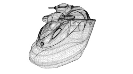 Jetski  isolated front view