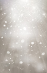 Lights and stars on silver background.