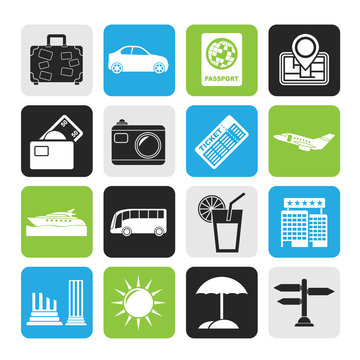Silhouette Travel and vacation icons